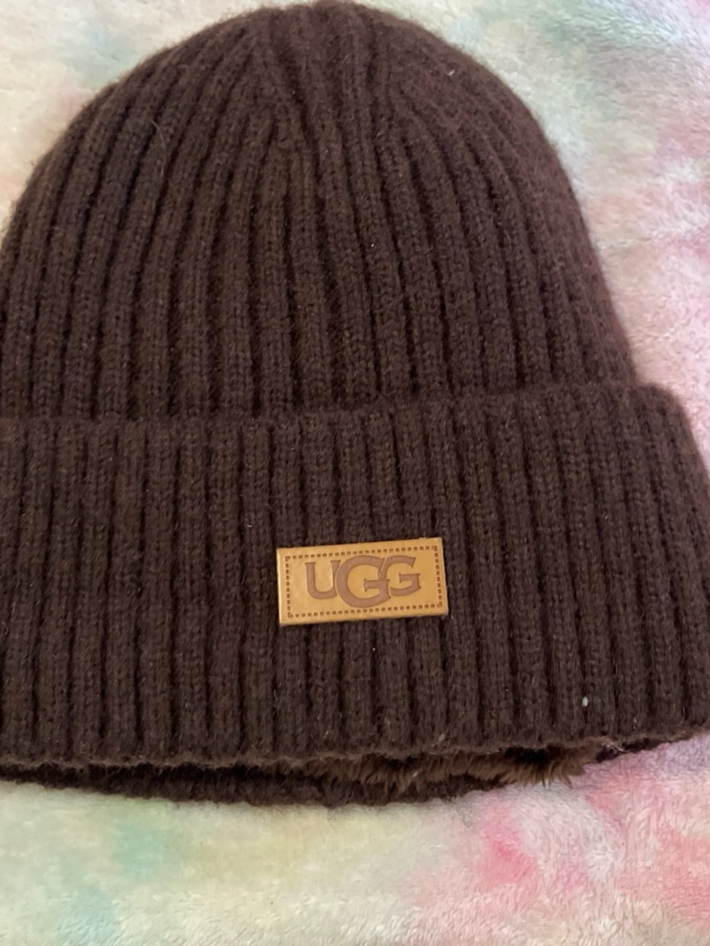 UGG Ribbed Knit Beanie - Brown